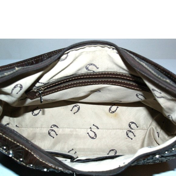 Western Style Studs & Bling Lucky U Pattern Cowgirls Shoulder Bag Purse - Picture 8 of 8